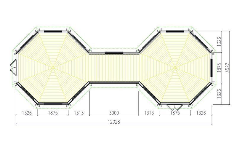 2 x Grillpavillon Modell 16,5qm mit Durchgang